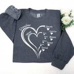 Lofaris Personalized Double Love Mom Grandma Kids Sweatshirt