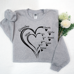 Lofaris Personalized Double Love Mom Grandma Kids Sweatshirt