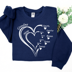 Lofaris Personalized Double Love Mom Grandma Kids Sweatshirt