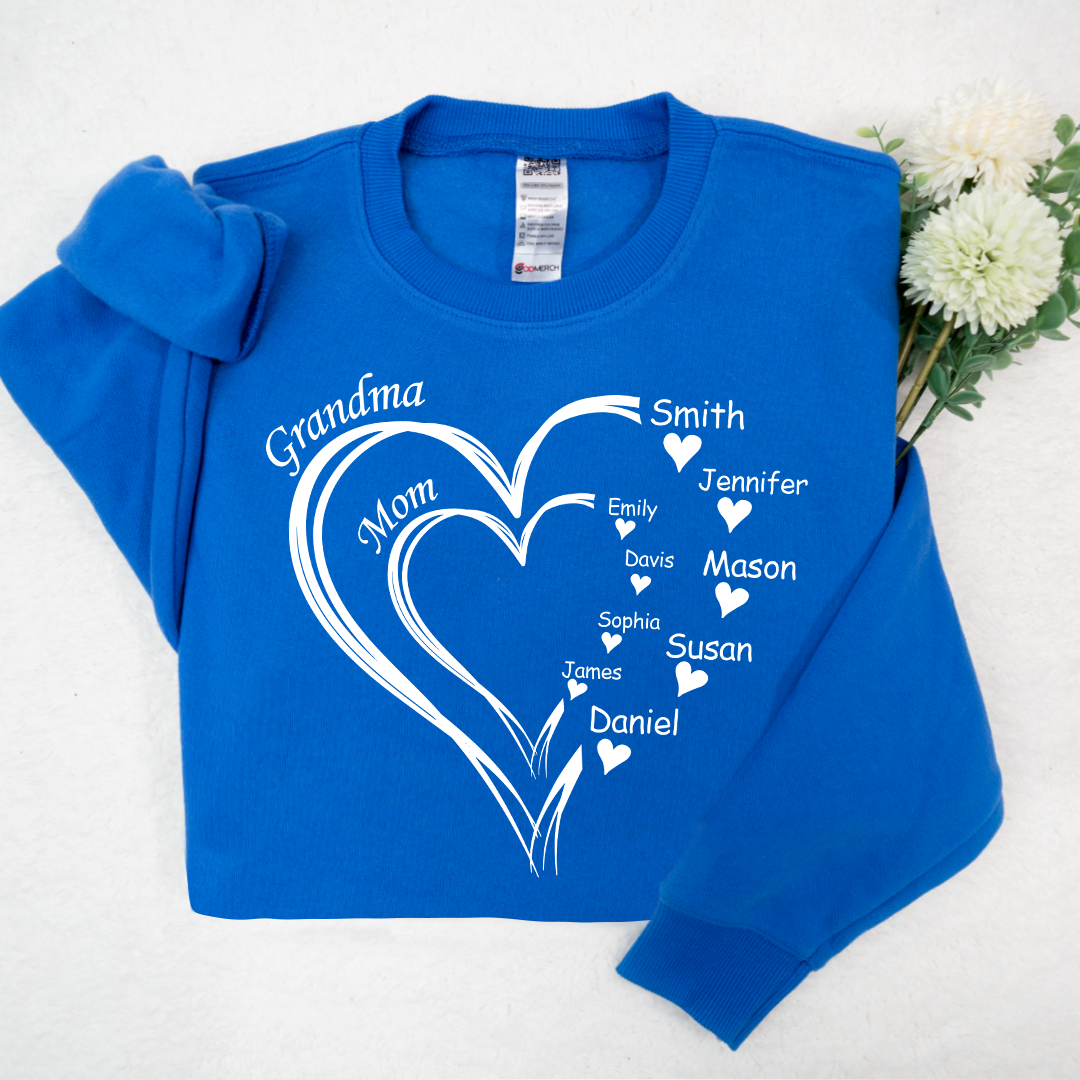 Lofaris Personalized Double Love Mom Grandma Kids Sweatshirt