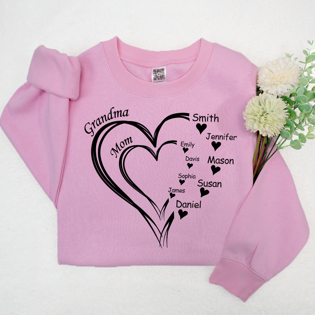 Lofaris Personalized Double Love Mom Grandma Kids Sweatshirt