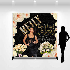 Lofaris Personalized Elegant Floral 35Th Birthday Backdrop
