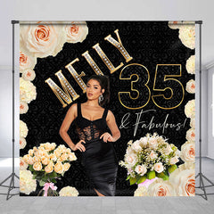 Lofaris Personalized Elegant Floral 35Th Birthday Backdrop