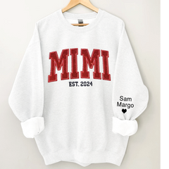 Lofaris Personalized Embroidery red Mimi Est Sweatshirt