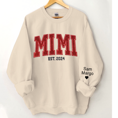 Lofaris Personalized Embroidery red Mimi Est Sweatshirt
