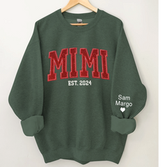 Lofaris Personalized Embroidery red Mimi Est Sweatshirt