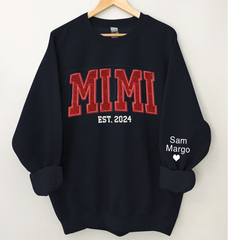 Lofaris Personalized Embroidery red Mimi Est Sweatshirt