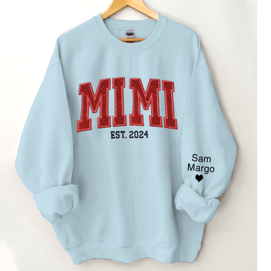 Lofaris Personalized Embroidery red Mimi Est Sweatshirt