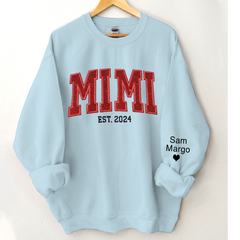 Lofaris Personalized Embroidery red Mimi Est Sweatshirt