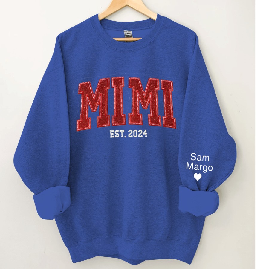Lofaris Personalized Embroidery red Mimi Est Sweatshirt