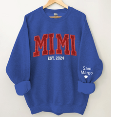 Lofaris Personalized Embroidery red Mimi Est Sweatshirt