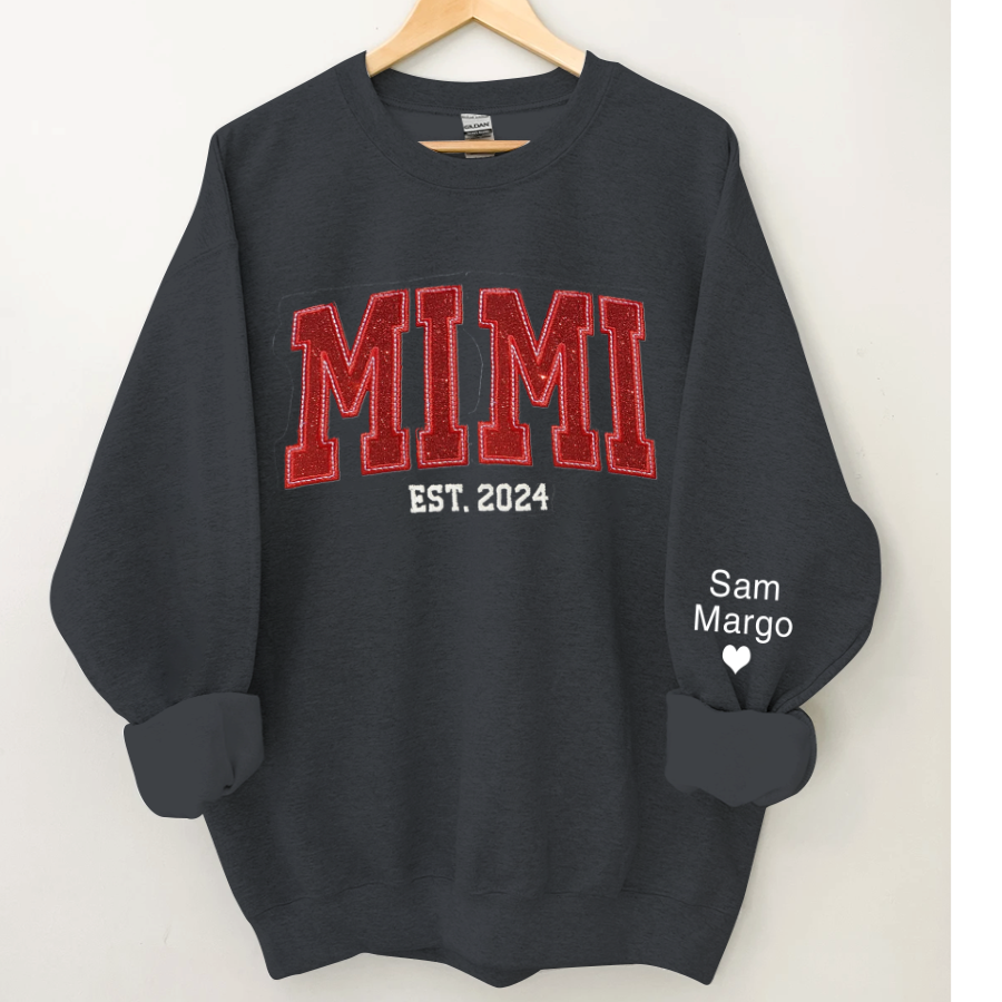 Lofaris Personalized Embroidery red Mimi Est Sweatshirt