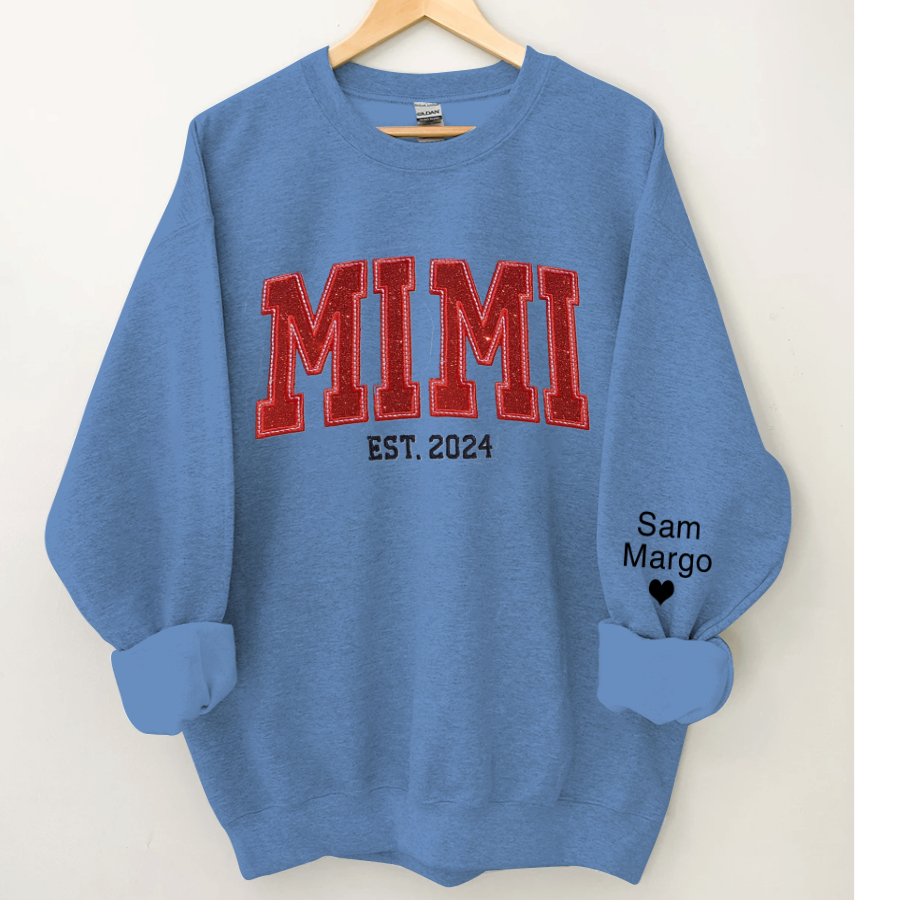 Lofaris Personalized Embroidery red Mimi Est Sweatshirt