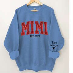 Lofaris Personalized Embroidery red Mimi Est Sweatshirt
