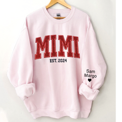 Lofaris Personalized Embroidery red Mimi Est Sweatshirt