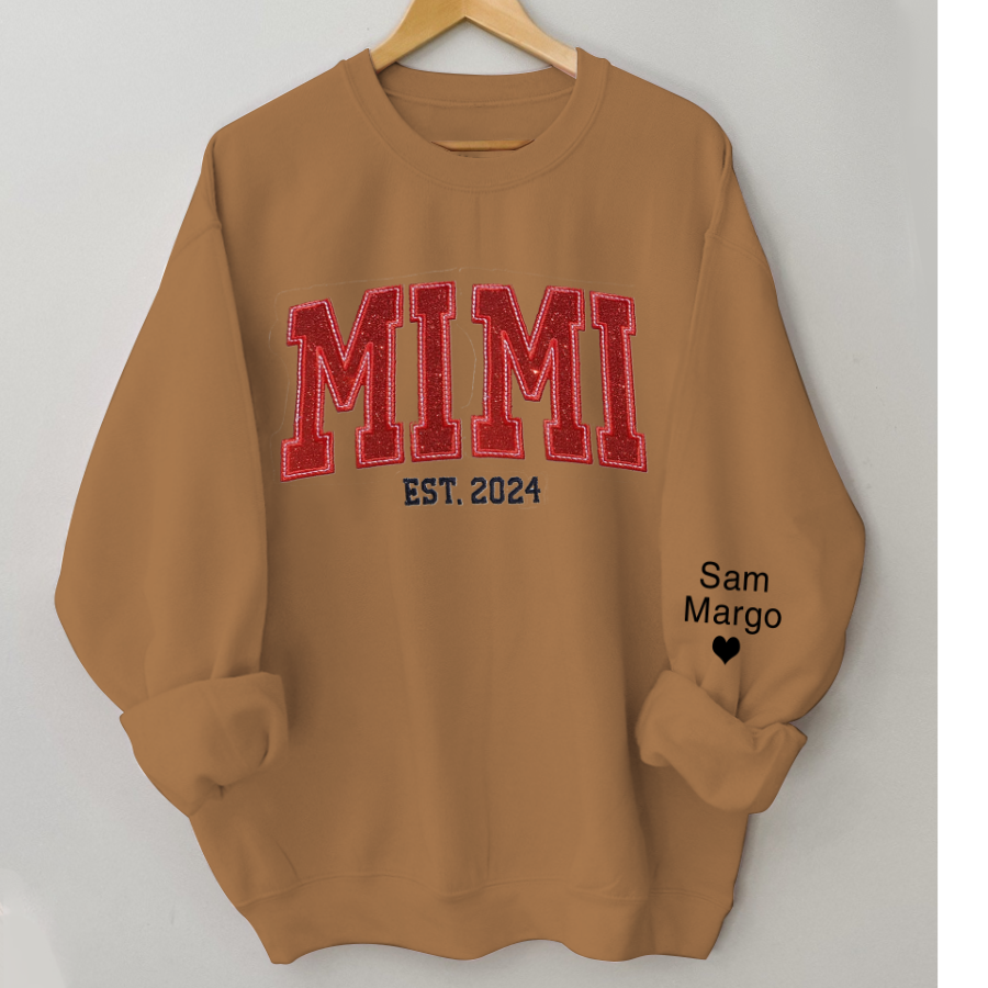 Lofaris Personalized Embroidery red Mimi Est Sweatshirt
