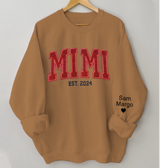 Lofaris Personalized Embroidery red Mimi Est Sweatshirt