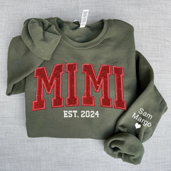 Lofaris Personalized Embroidery red Mimi Est Sweatshirt