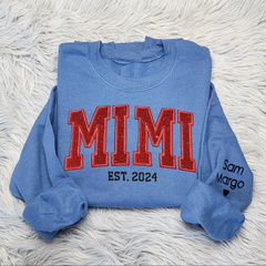 Lofaris Personalized Embroidery red Mimi Est Sweatshirt