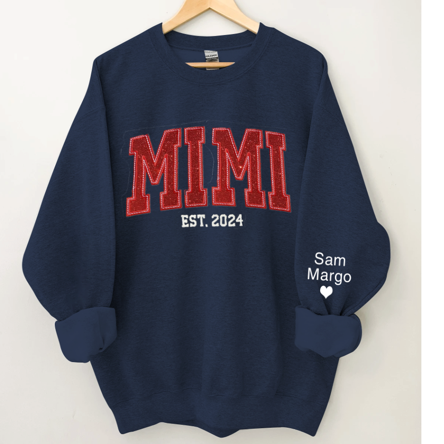 Lofaris Personalized Embroidery red Mimi Est Sweatshirt