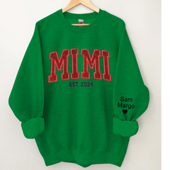 Lofaris Personalized Embroidery red Mimi Est Sweatshirt