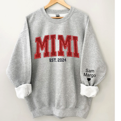 Lofaris Personalized Embroidery red Mimi Est Sweatshirt