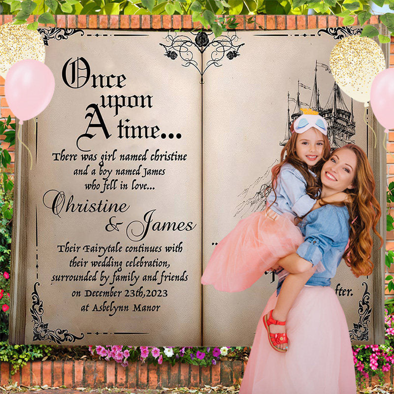 Lofaris Personalized Fairy Tale Book Birthday Photo Backdrop