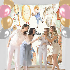 Lofaris Personalized Fairy Tale Kids Baby Shower Backdrop