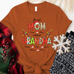 Lofaris Personalized First Mom And Grandma Christmas T-Shirt