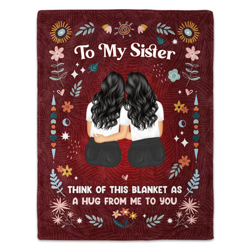 Lofaris Personalized Fleece Blanket For Sisters Gift