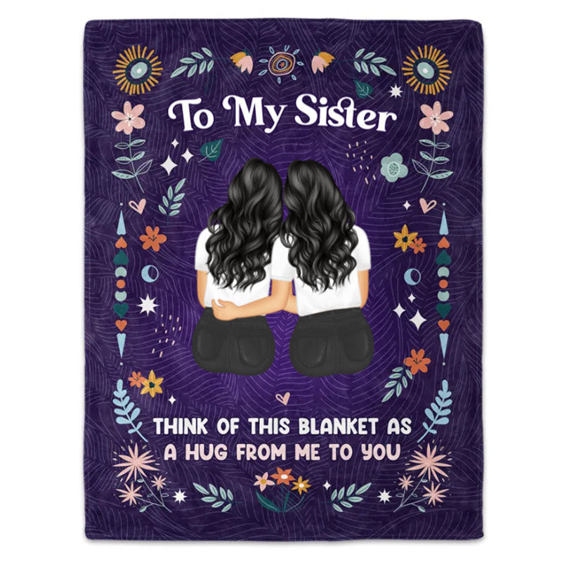 Lofaris Personalized Fleece Blanket For Sisters Gift