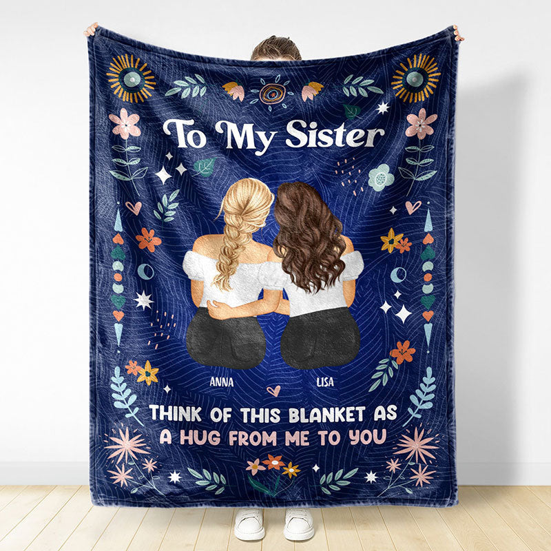 Lofaris Personalized Fleece Blanket For Sisters Gift