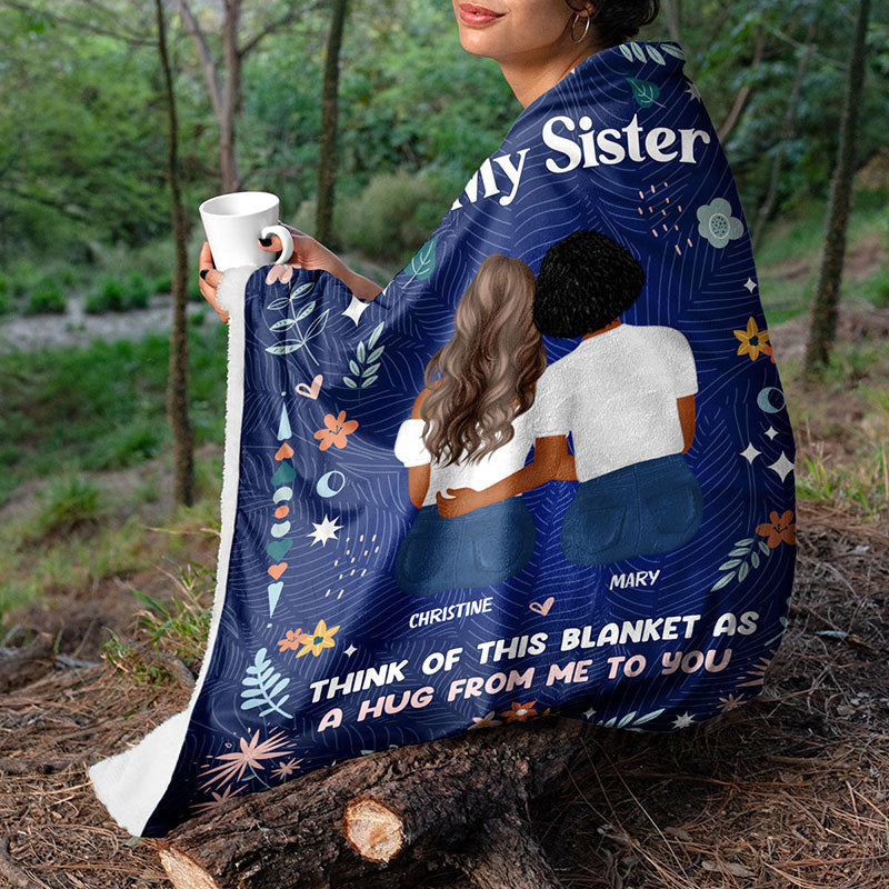 Lofaris Personalized Fleece Blanket For Sisters Gift