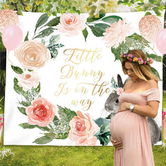 Lofaris Personalized Floral Bunny Party Backdrop For Baby Shower