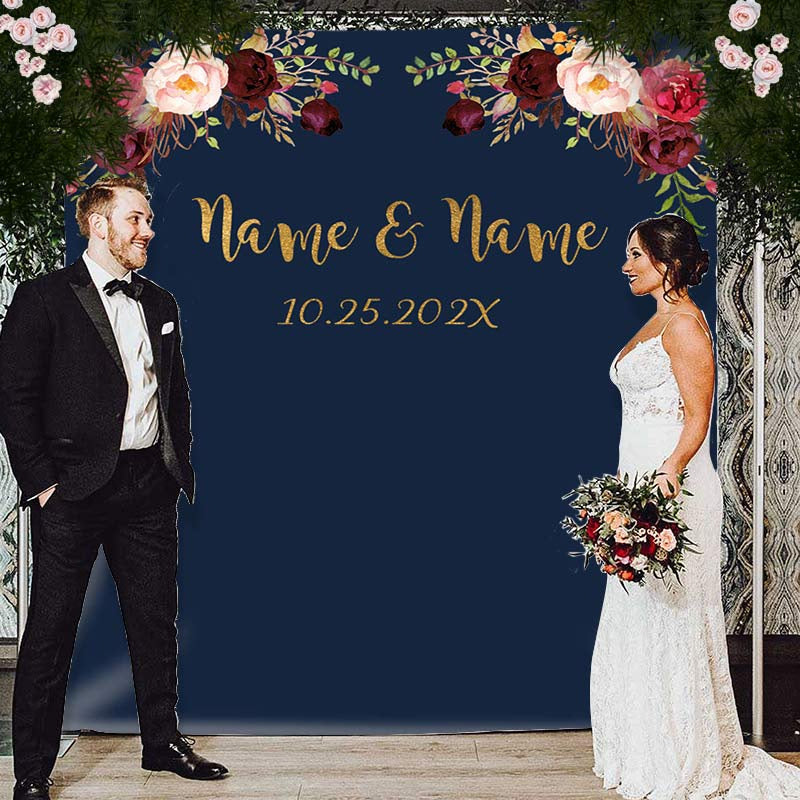 Lofaris Personalized Floral Engagement Backdrop for Party