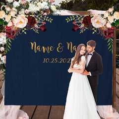 Lofaris Personalized Floral Engagement Backdrop for Party