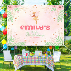 Lofaris Personalized Floral Fairy Star 3rd Birthday Backdrop