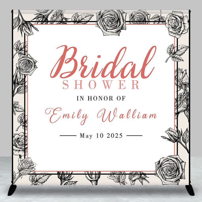 Lofaris Personalized Floral Handpaint Bridal Shower Backdrop