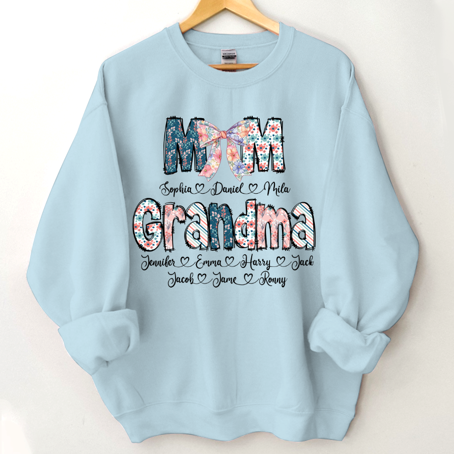 Lofaris Personalized Floral Mom Grandma Love Gift Sweatshirt