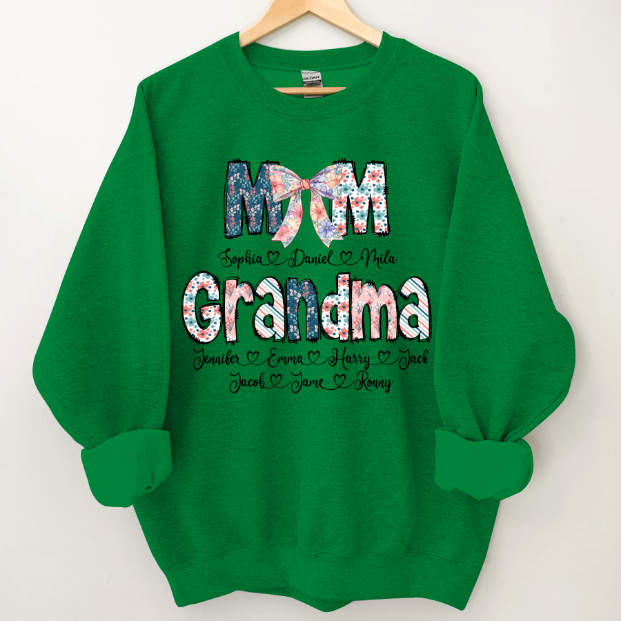 Lofaris Personalized Floral Mom Grandma Love Gift Sweatshirt