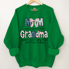 Lofaris Personalized Floral Mom Grandma Love Gift Sweatshirt