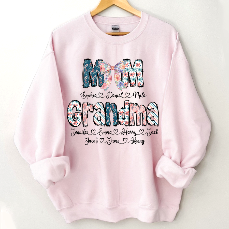 Lofaris Personalized Floral Mom Grandma Love Gift Sweatshirt