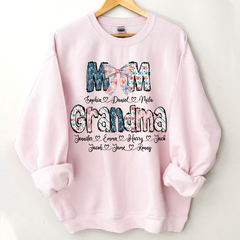 Lofaris Personalized Floral Mom Grandma Love Gift Sweatshirt