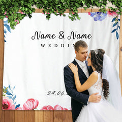 Lofaris Personalized Floral Photo Booth Wedding Backdrop