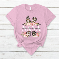 Lofaris Personalized Flower Leopard Bunny Nana Easter T-Shirt