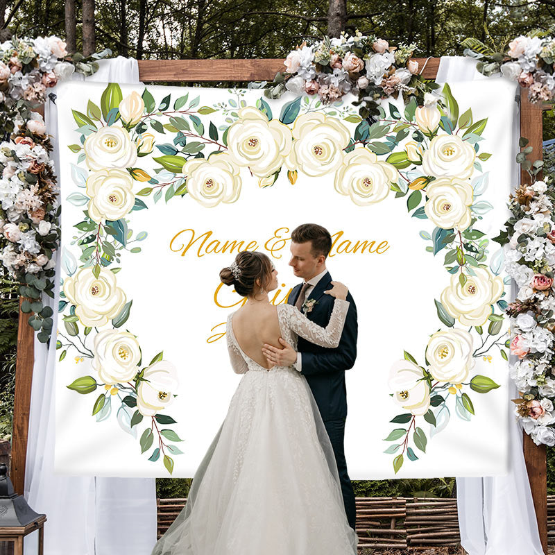 Lofaris Personalized Flower Photo Booth Wedding Backdrop
