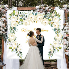 Lofaris Personalized Flower Photo Booth Wedding Backdrop