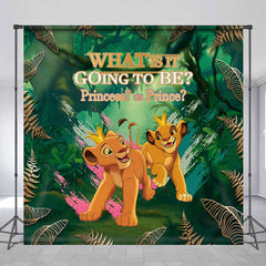 Lofaris Personalized Forest Lion Gender Reveal Backdrop