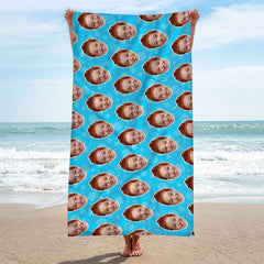 Lofaris Personalized Funny Kids Beach Towel With Faces Photo