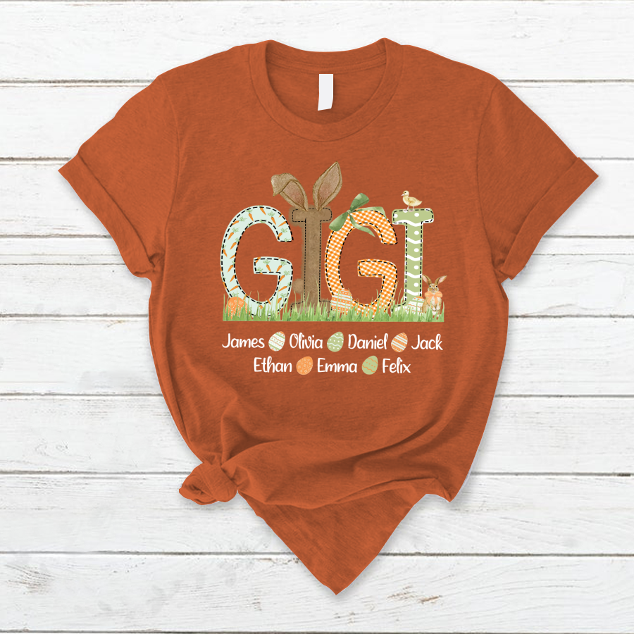 Lofaris Personalized Gigi And Kids Eggs Easter T-Shirt